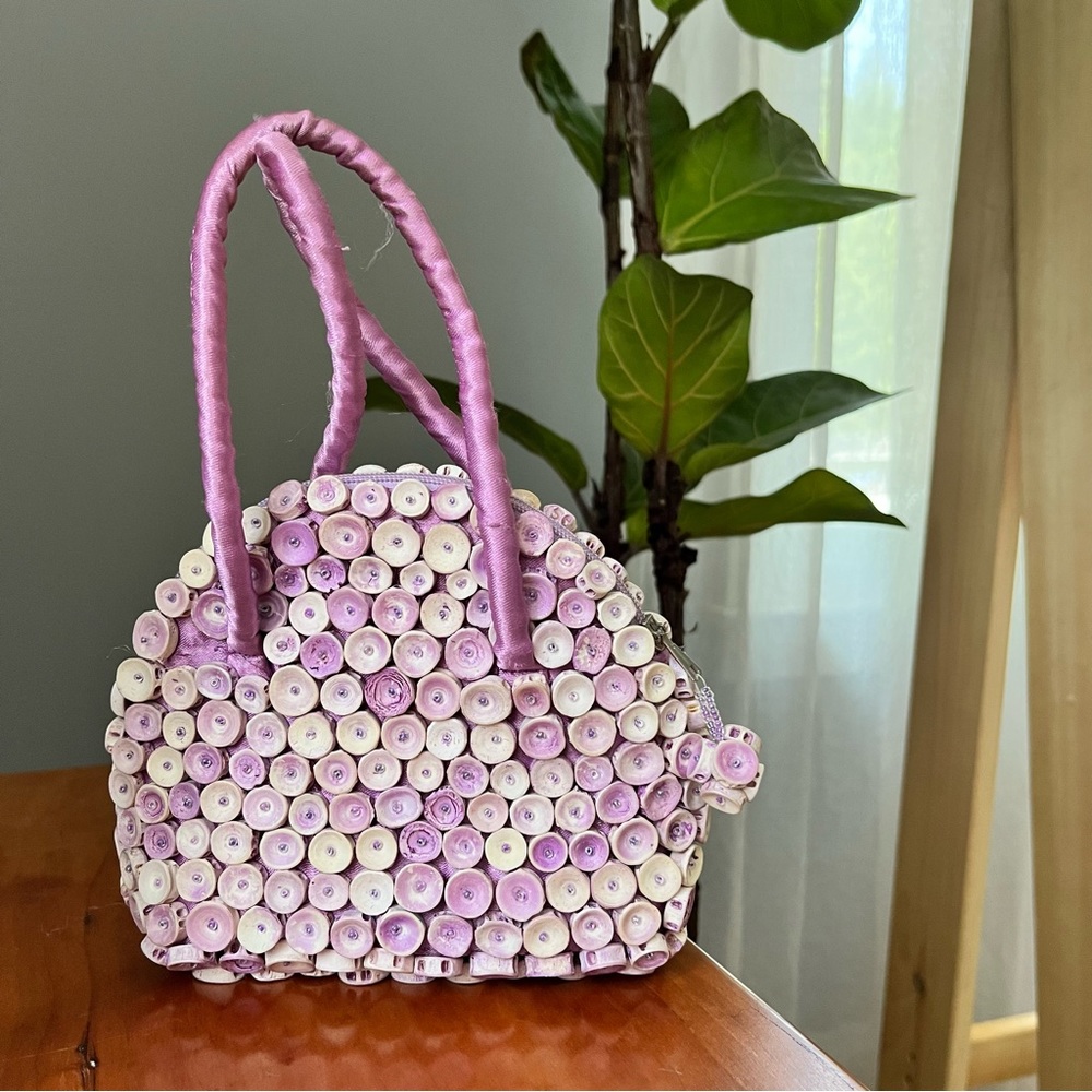 Vintage Lavender Purple Headed Small Evening Bag Mermaid  90s